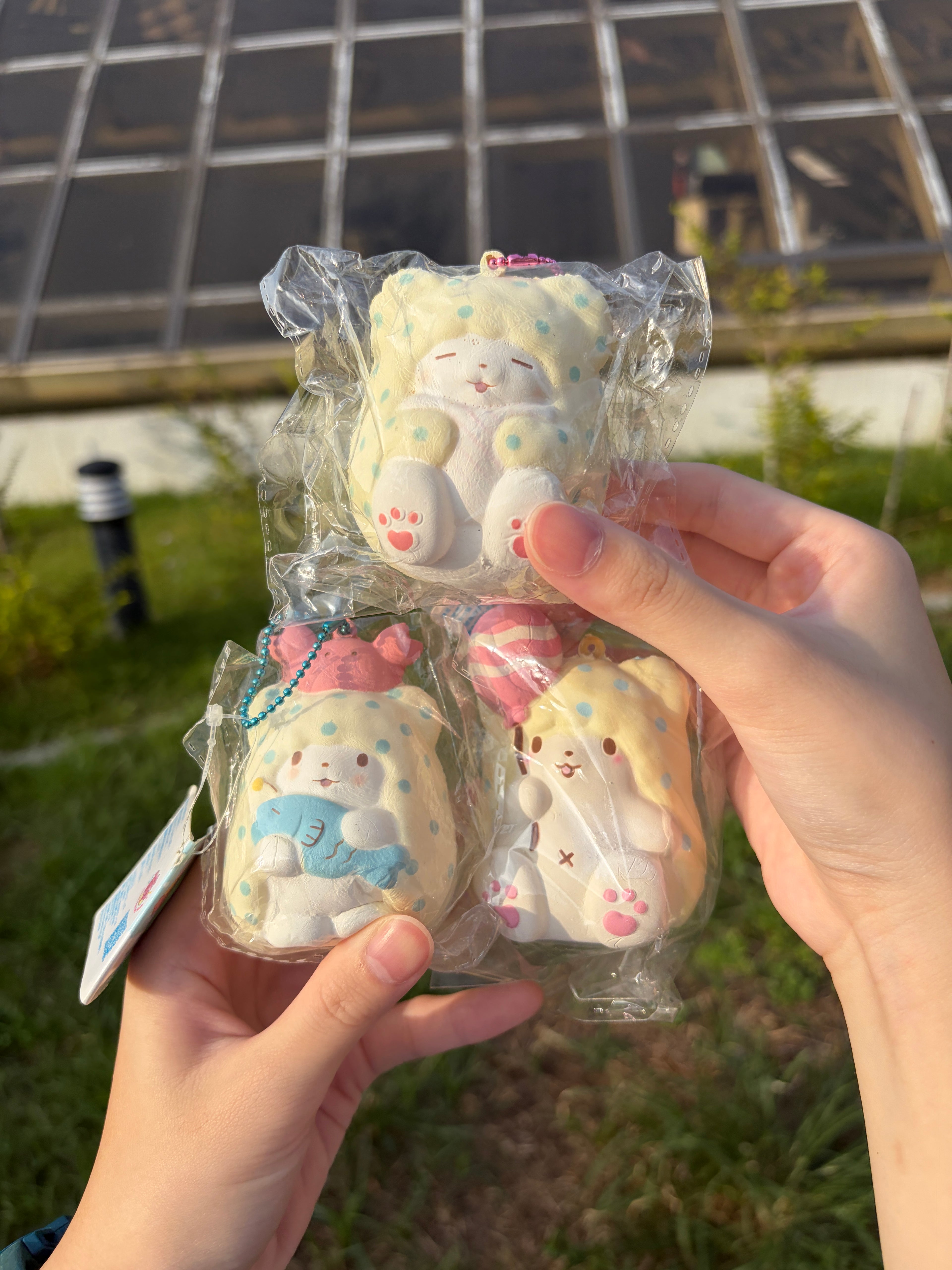 【超稀有收藏品】Sanrio まるもふびより Moppu 毛毯熊 Squishy 軟軟 捏捏 吊飾