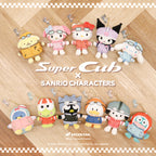 Sanrio Rider Series mascot plush keychain featuring Hello Kitty Cinnamoroll My Melody and Bad Badtz-Maru