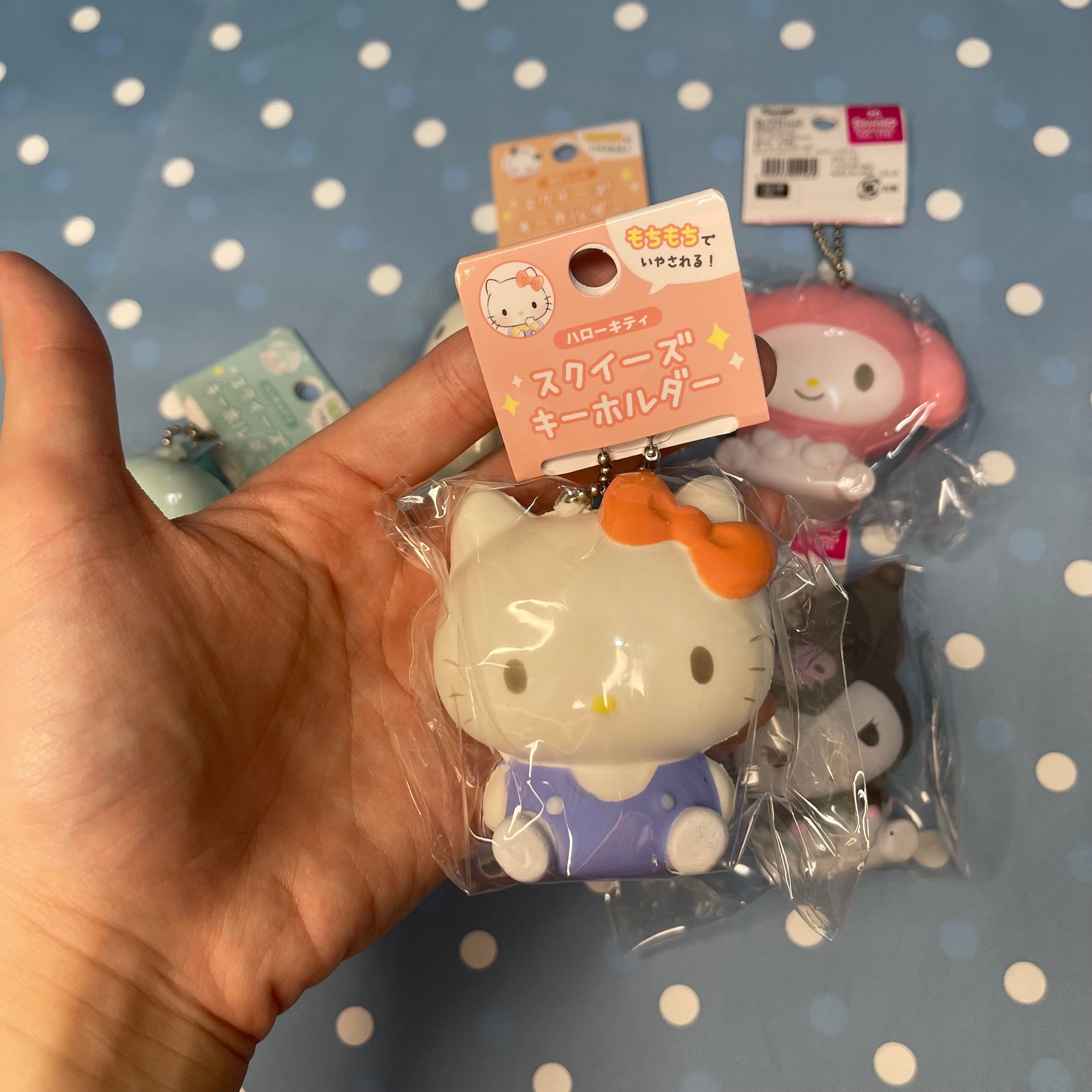 Sanrio Characters Squishy Keychain – Hello Kitty Cinnamoroll My Melody Kuromi Pochacco Hangyodon