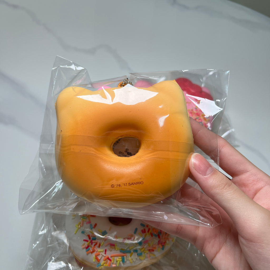 Rare 2017 Sanrio Hello Kitty Donut Squishy Mascot Back View