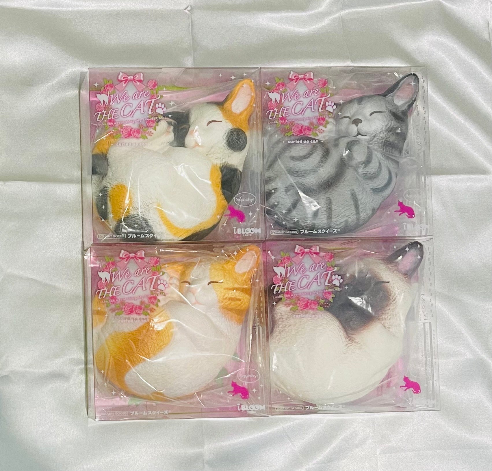 iBLOOM We Are The Cat Curled Up Cat Squishy Complete Set of 4