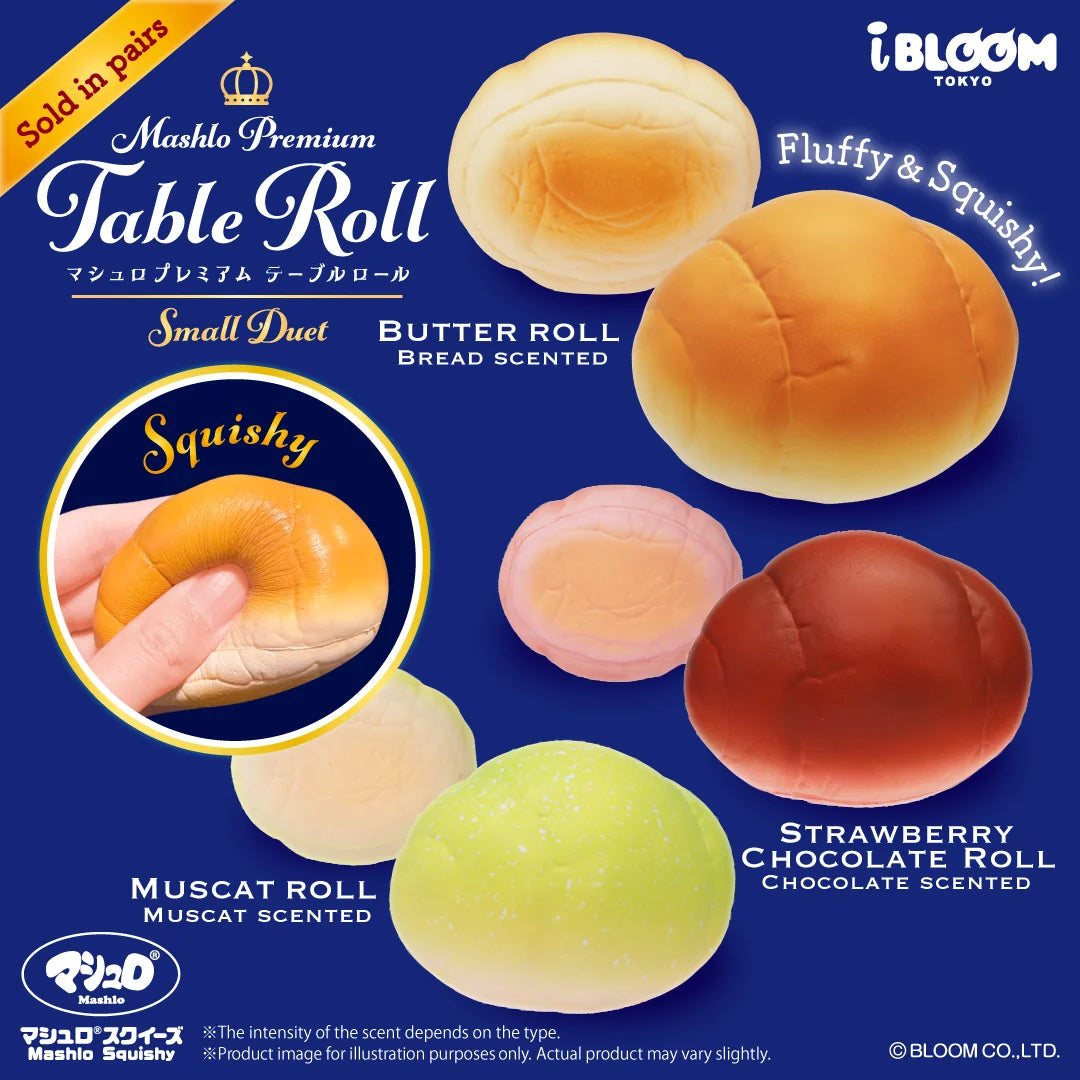 iBLOOM Mashlo Premium Table Roll Small Duet Squishy 2 Piece Set – Front View