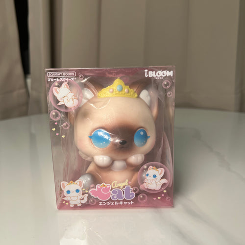 iBLOOM Angel Cat Peche brown coffee-scented slow-rising squishy toy in original box, authentic BLOOM collectible. 