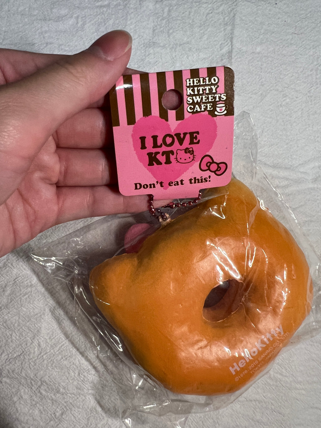 Original Sanrio tag on 2016 Hello Kitty pink donut squishy