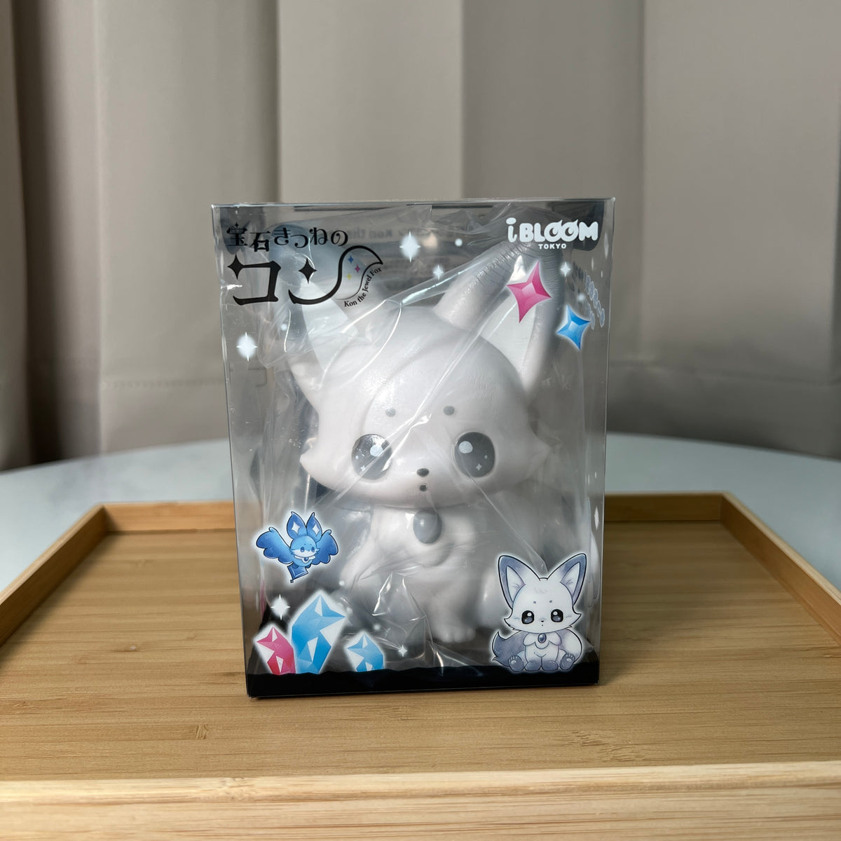 i-BLOOM Kon Diamond white Jewel Fox squishy toy from Funwari Forest Friends