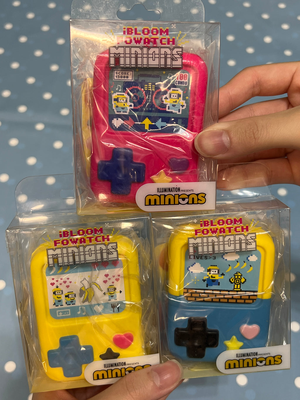 iBLOOM Fowatch Minions Squishy Japan Limited Yellow Blue Yellow and Pink