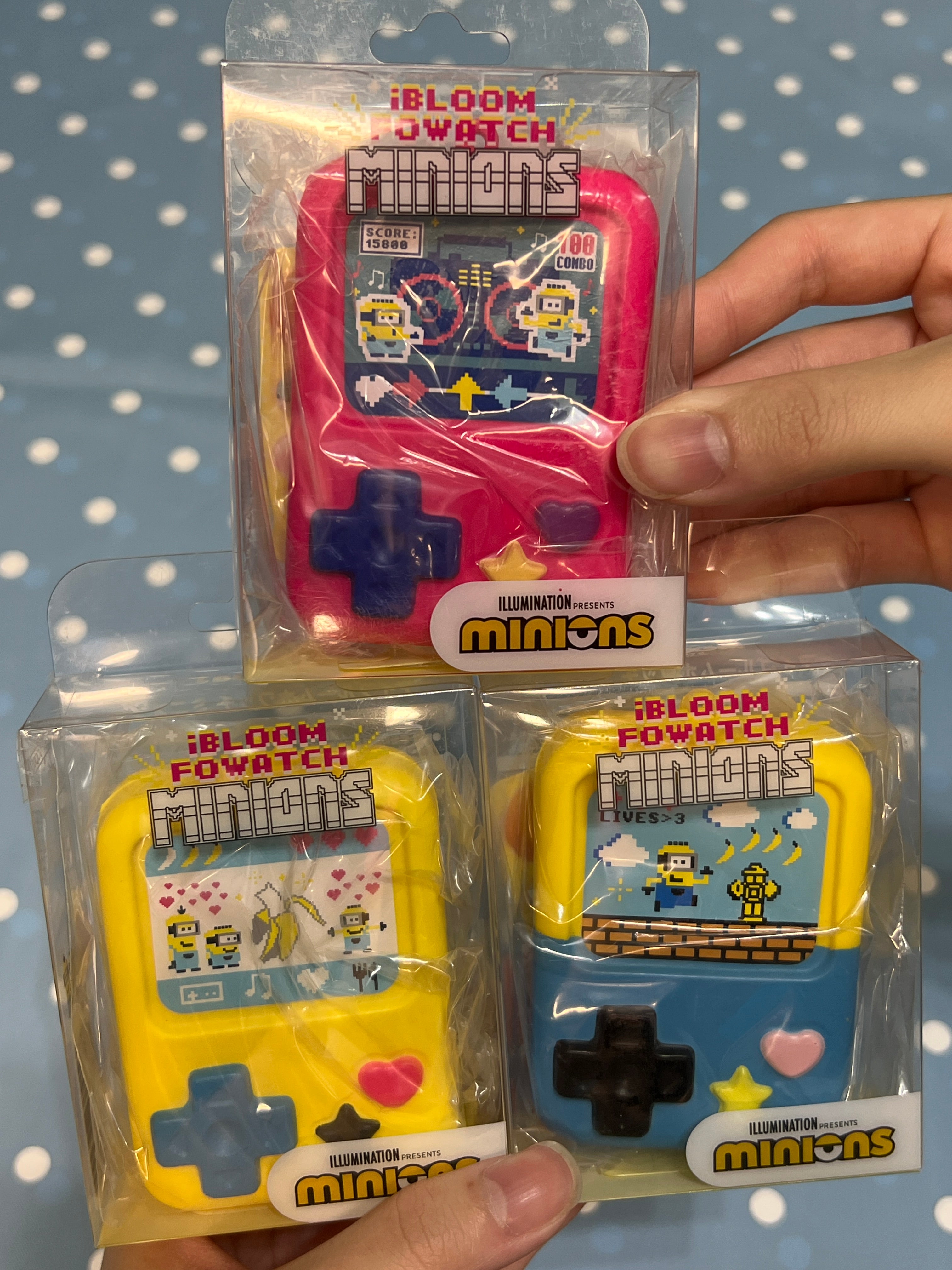 iBLOOM Fowatch Minions Squishy Japan Limited Yellow Blue Yellow and Pink