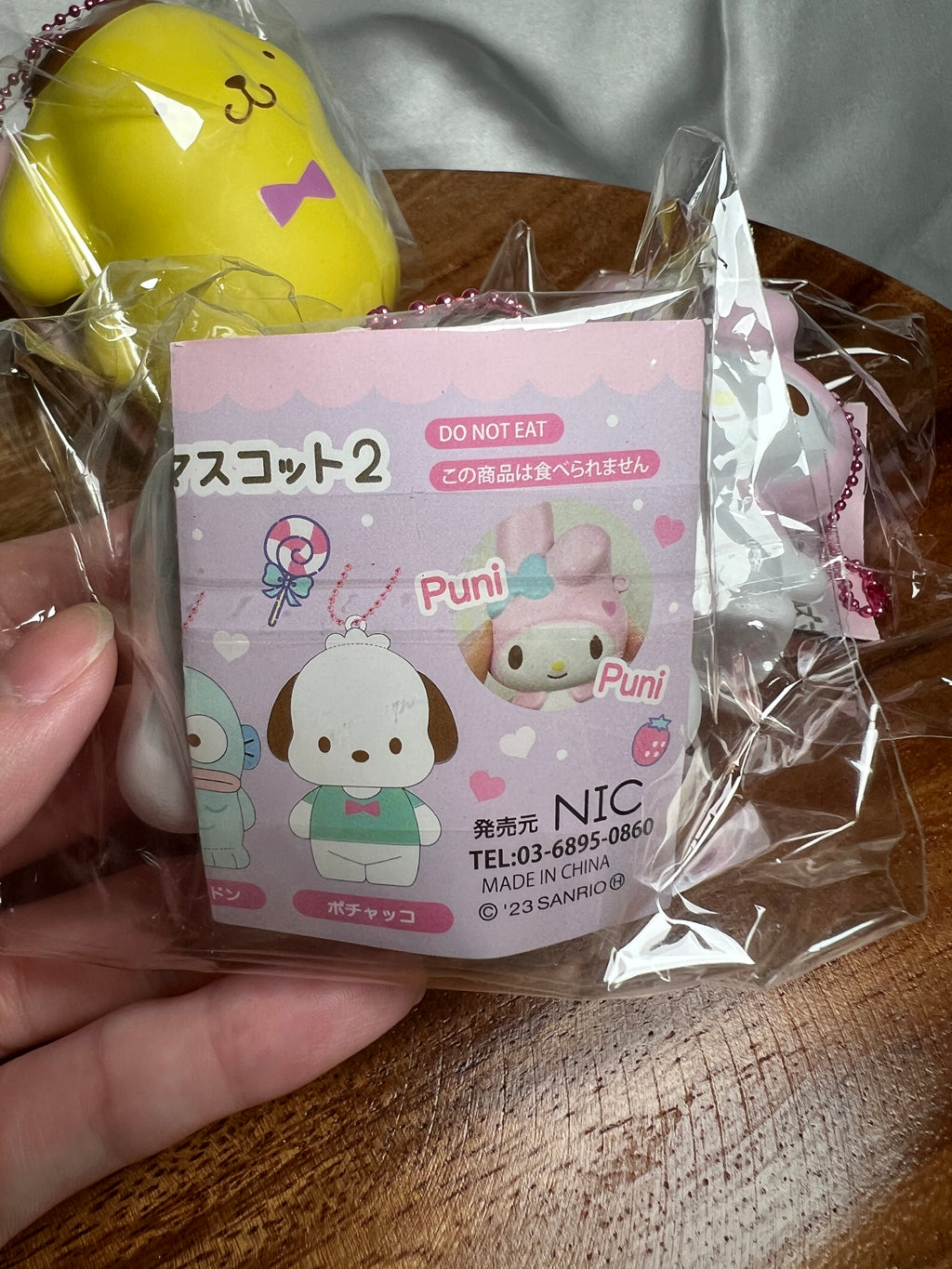 Official NIC Sanrio Characters Squishy Mascot 2 collectible keychain set