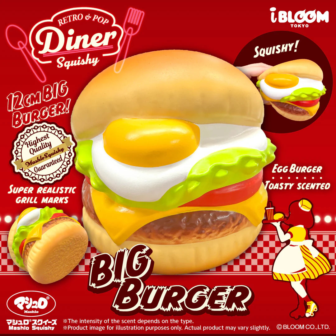 iBLOOM Big Hamburger Egg Burger Squishy – Japanese Slow Rising Food Squishy