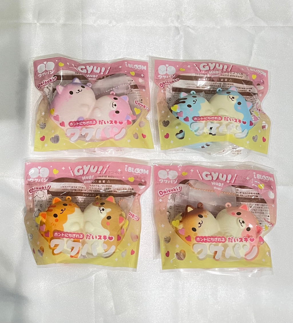iBLOOM Daisuki Wakepan Nyan Pancake and Wan Pancake squishy charms in four styles