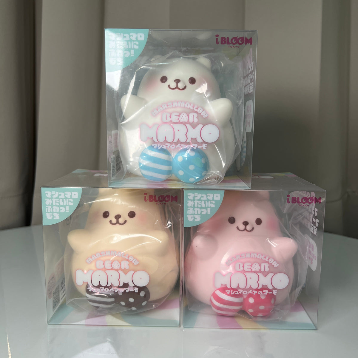 i-BLOOM Marshmallow Bear Marmo Squishy – Scented Bear with Socks