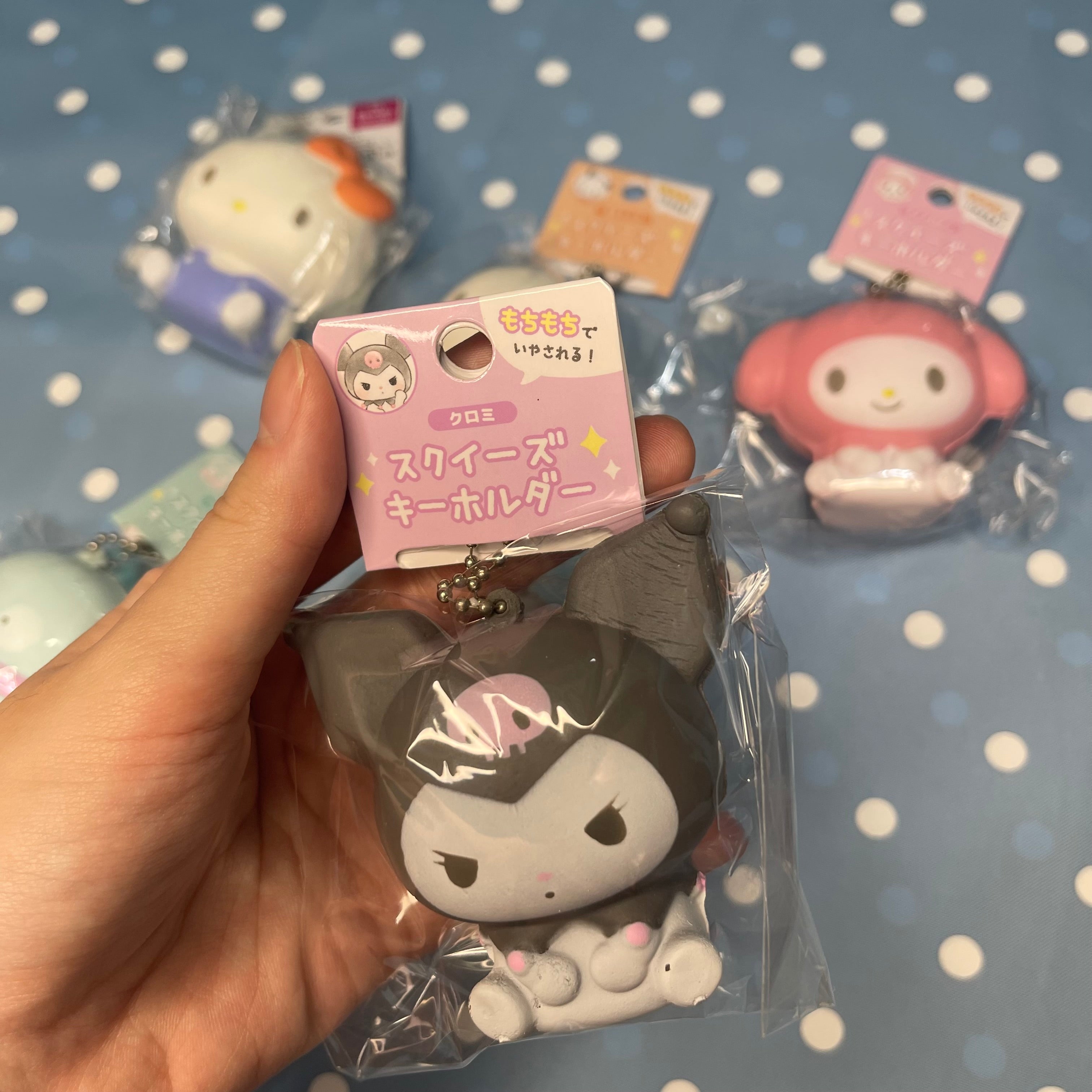 Sanrio Characters Squishy Keychain – Hello Kitty Cinnamoroll My Melody Kuromi Pochacco Hangyodon
