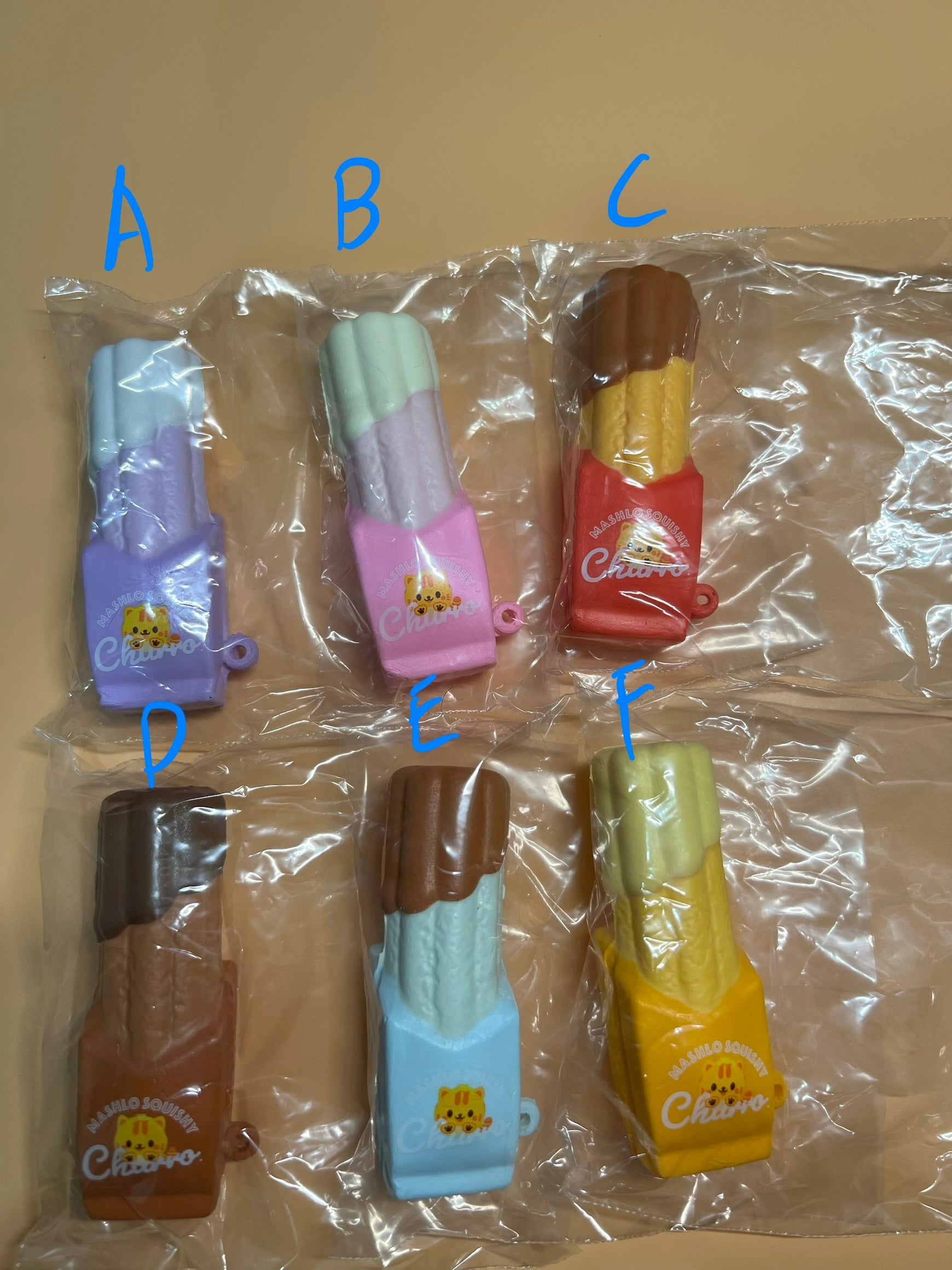 i-BLOOM Mini Churro Marshmallow Squishy Blind Box Keychain – Cute Dessert Toy