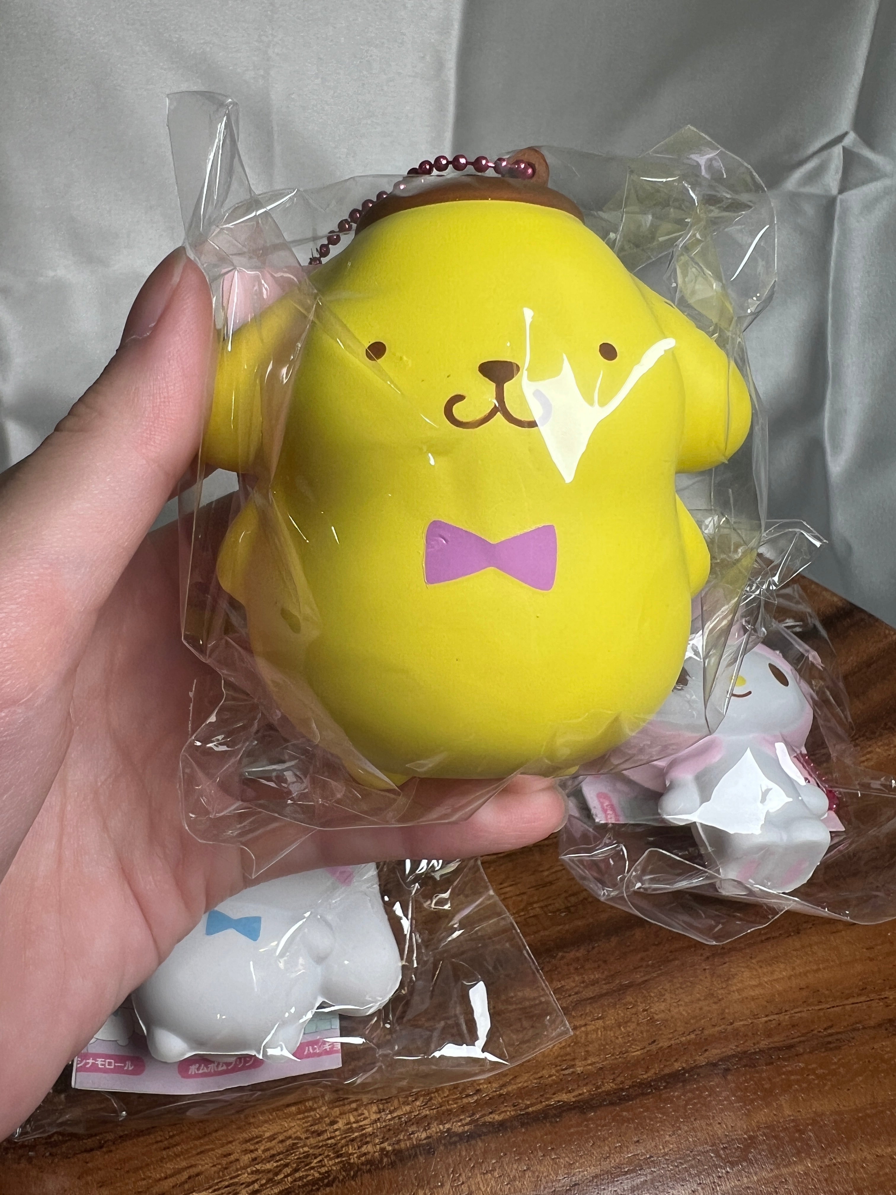 NIC Sanrio Squishy Mascot 2 Pompompurin Cinnamoroll Kuromi collectible set