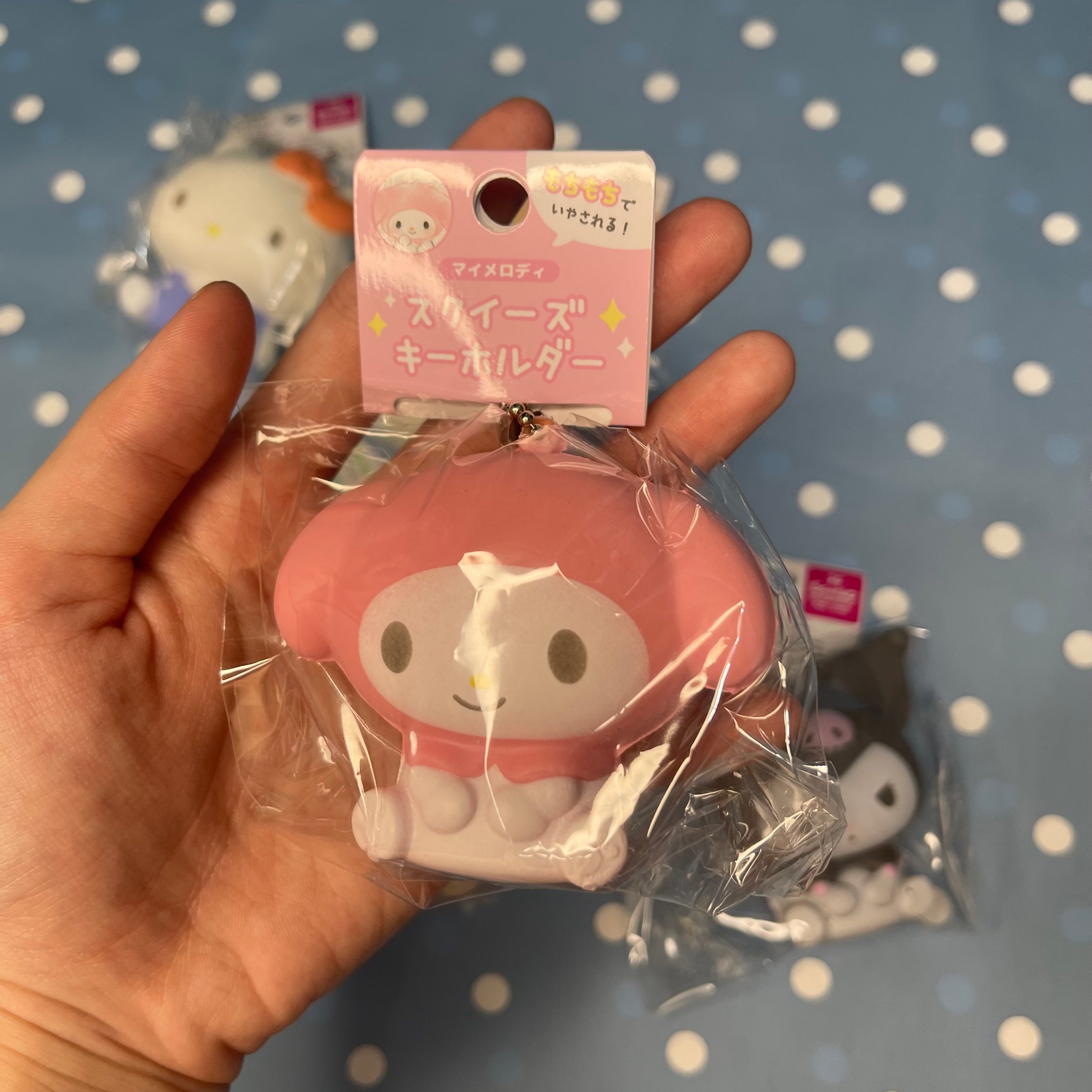 Sanrio Characters Squishy Keychain – Hello Kitty Cinnamoroll My Melody Kuromi Pochacco Hangyodon