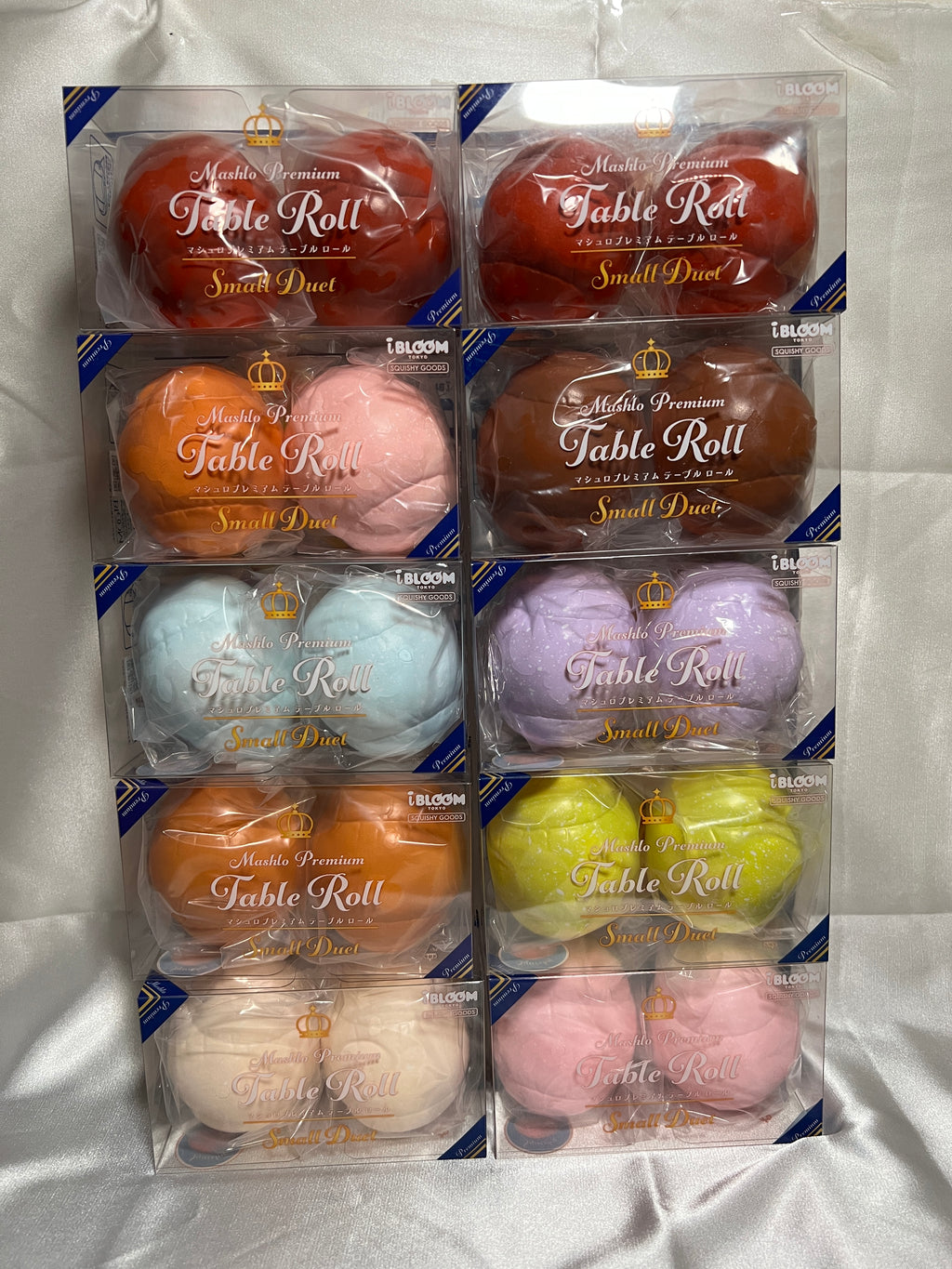 Rare iBLOOM Mashlo Premium Table Roll Small Duet Squishy Set – Collectible Toy