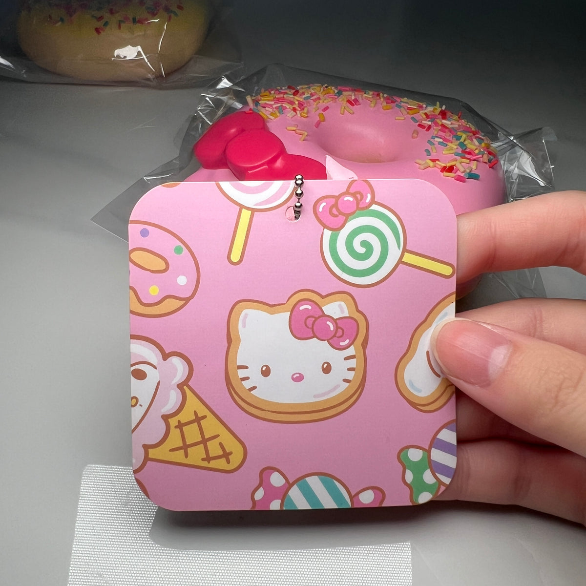 2017 Sanrio Hello Kitty Donut Squishy Original Tag Front