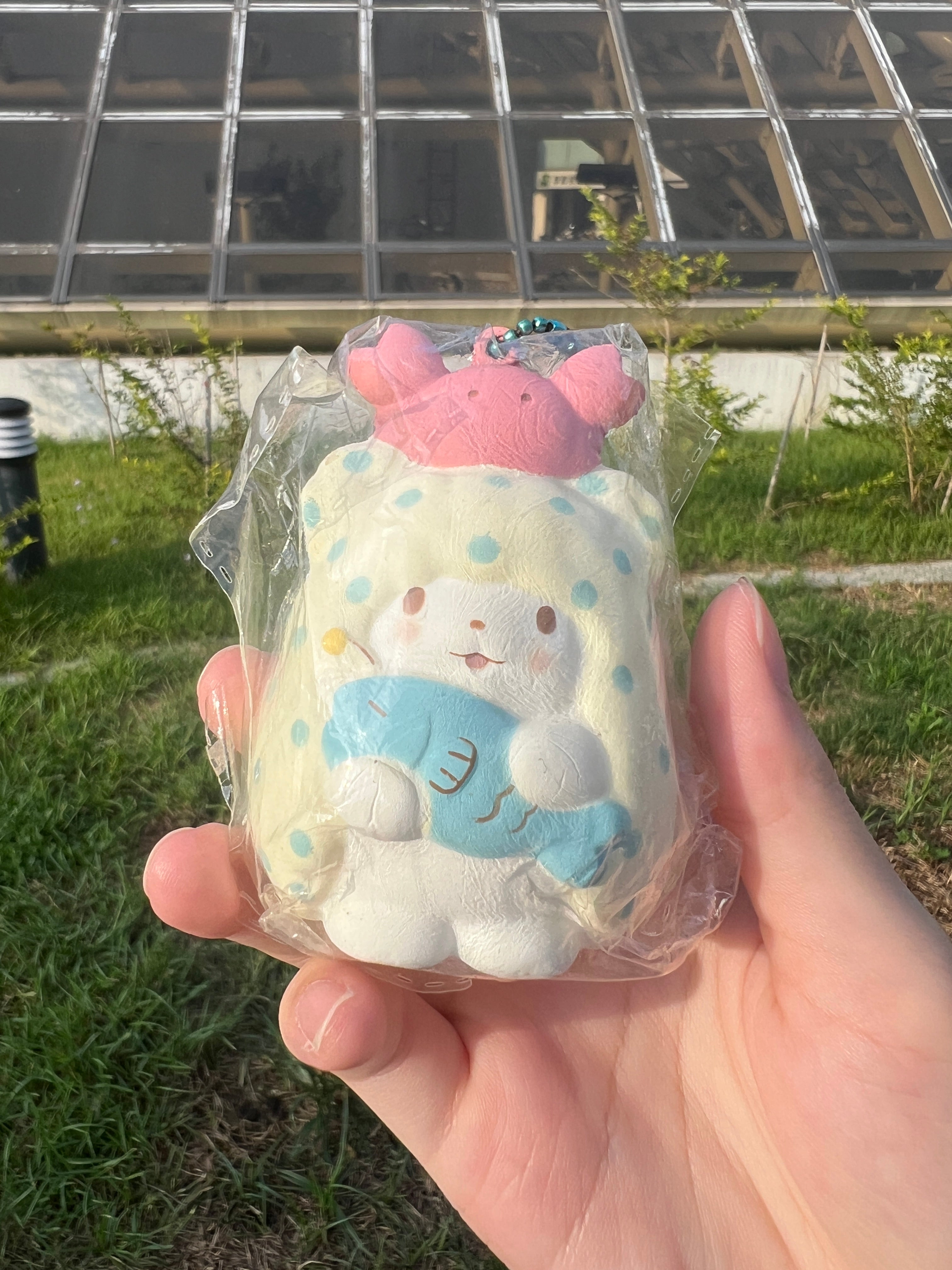 【超稀有收藏品】Sanrio まるもふびより Moppu 毛毯熊 Squishy 軟軟 捏捏 吊飾