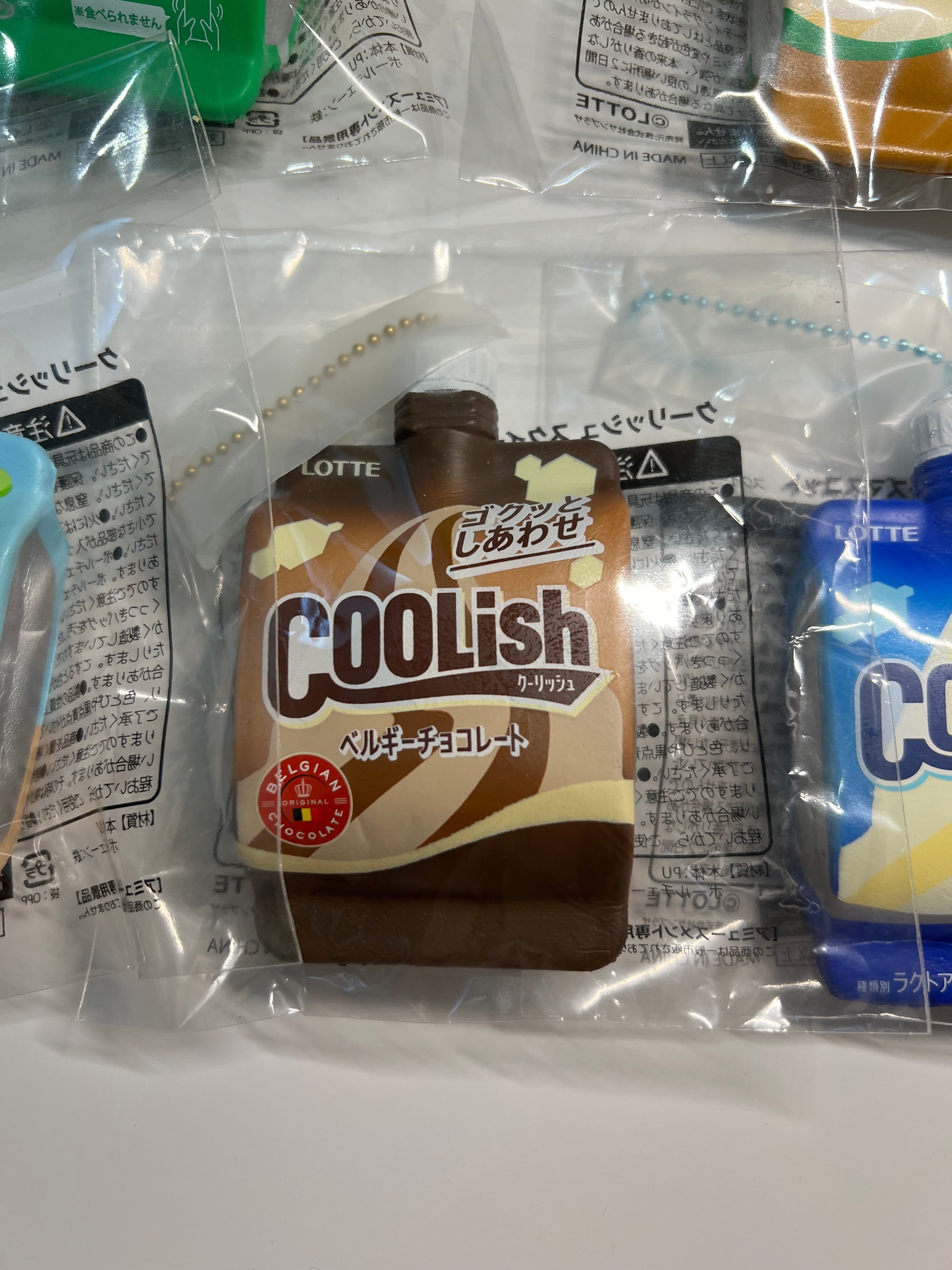 Japanese LOTTE Coolish Ice Cream Squishy Keychain｜Cute Mini Food Charm｜Soft Pouch Toy Gift