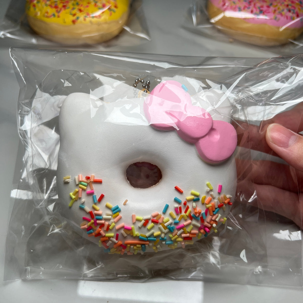 2017 Sanrio Hello Kitty White Donut Squishy Mascot Rare Vintage