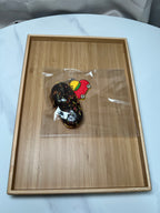 Rare 2009 San-X Rilakkuma Kiiroitori chocolate eclair squishy mascot strap front view