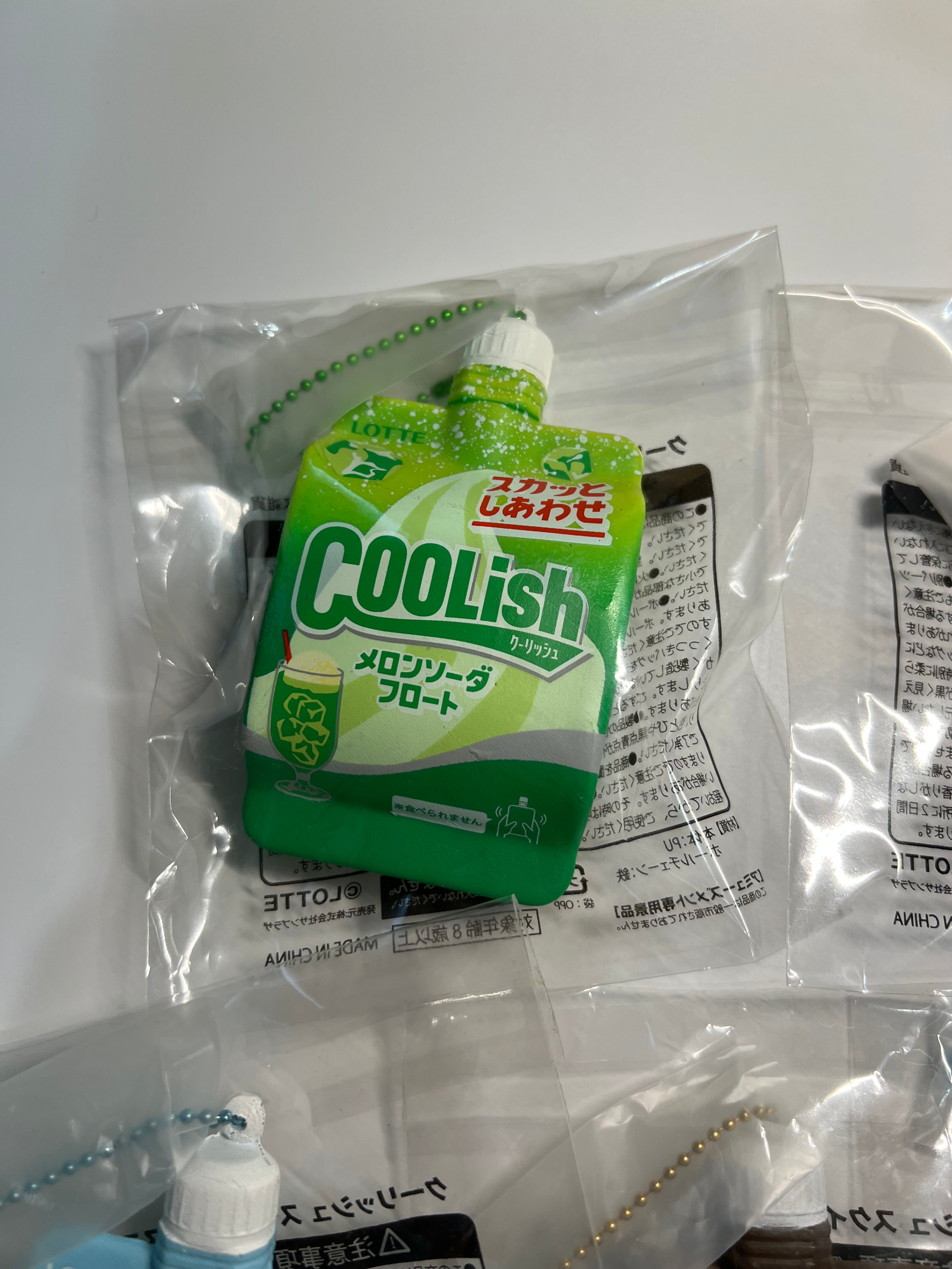 Japanese LOTTE Coolish Ice Cream Squishy Keychain｜Cute Mini Food Charm｜Soft Pouch Toy Gift
