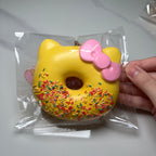2017 Sanrio Hello Kitty Yellow Donut Squishy Mascot Rare Vintage