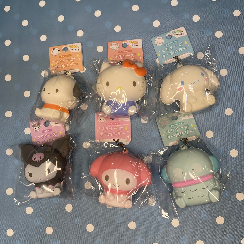 Sanrio Characters Squishy Keychain – Hello Kitty Cinnamoroll My Melody Kuromi Pochacco Hangyodon