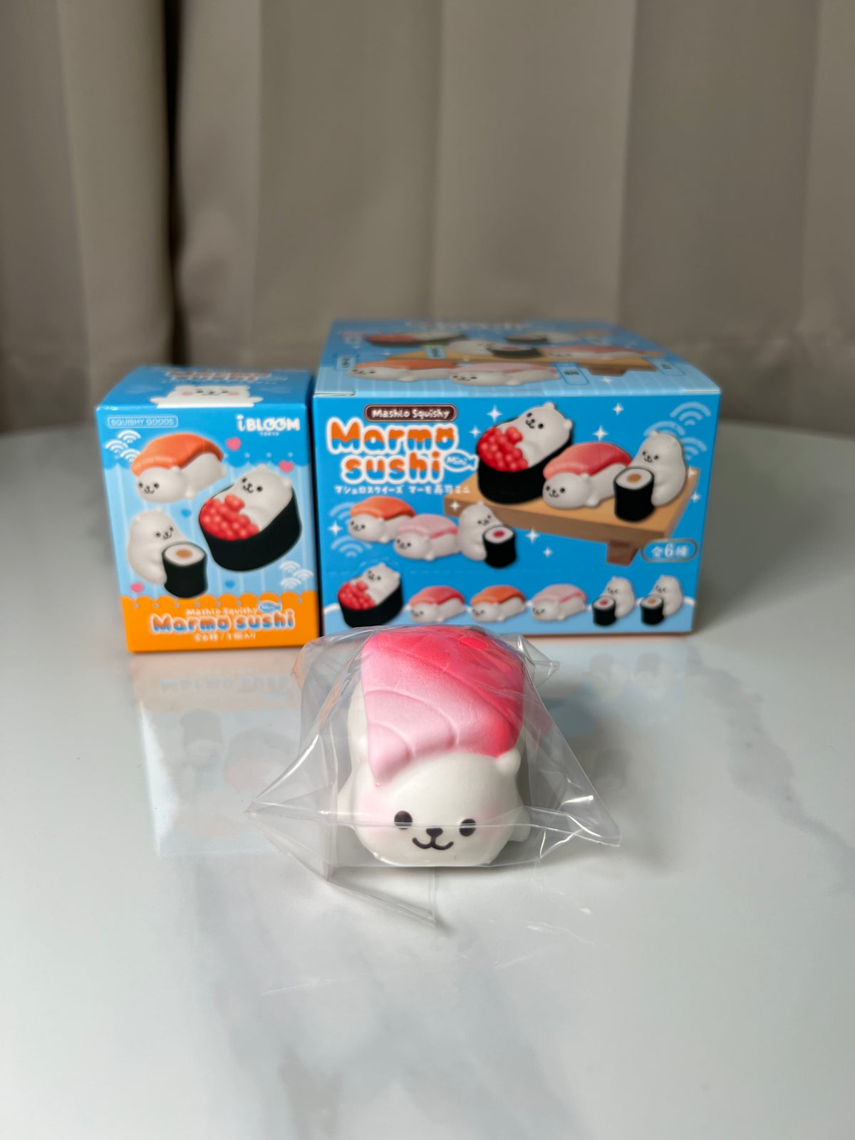 iBLOOM Marmo Sushi Mini Tai squishy with individual box and complete set box