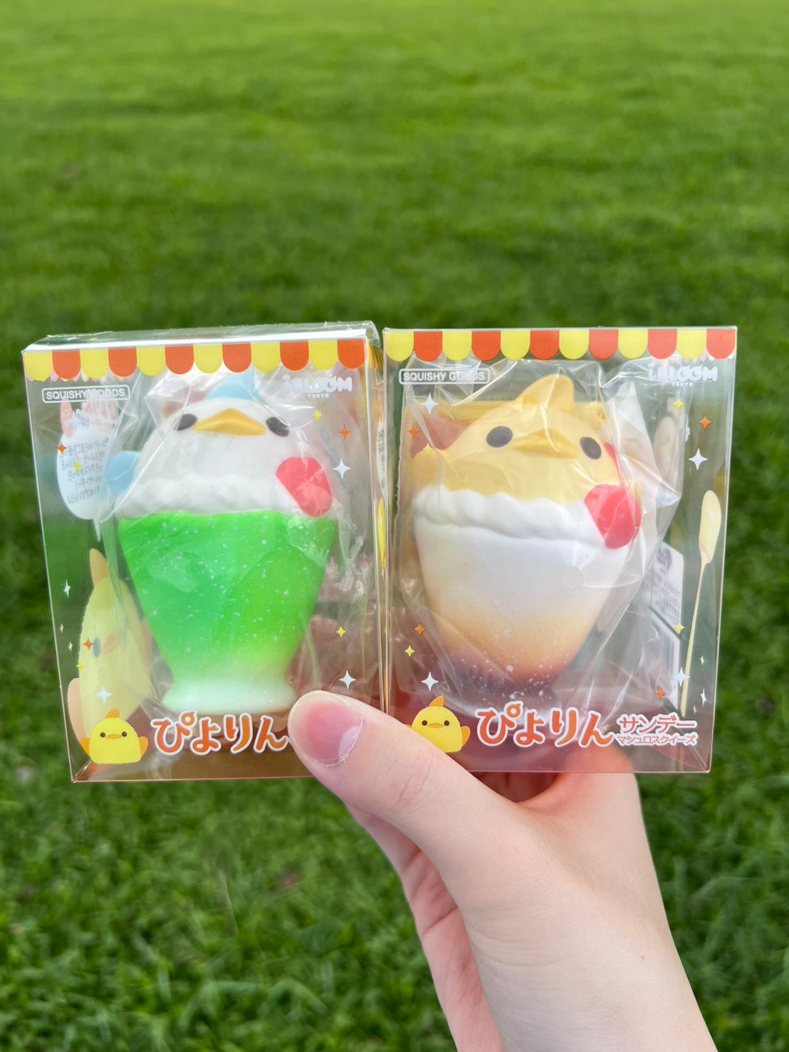 Authentic i-BLOOM Piyorin Sundae Mashlo slow rising squishy inspired by Nagoya’s famous chick-shaped dessert