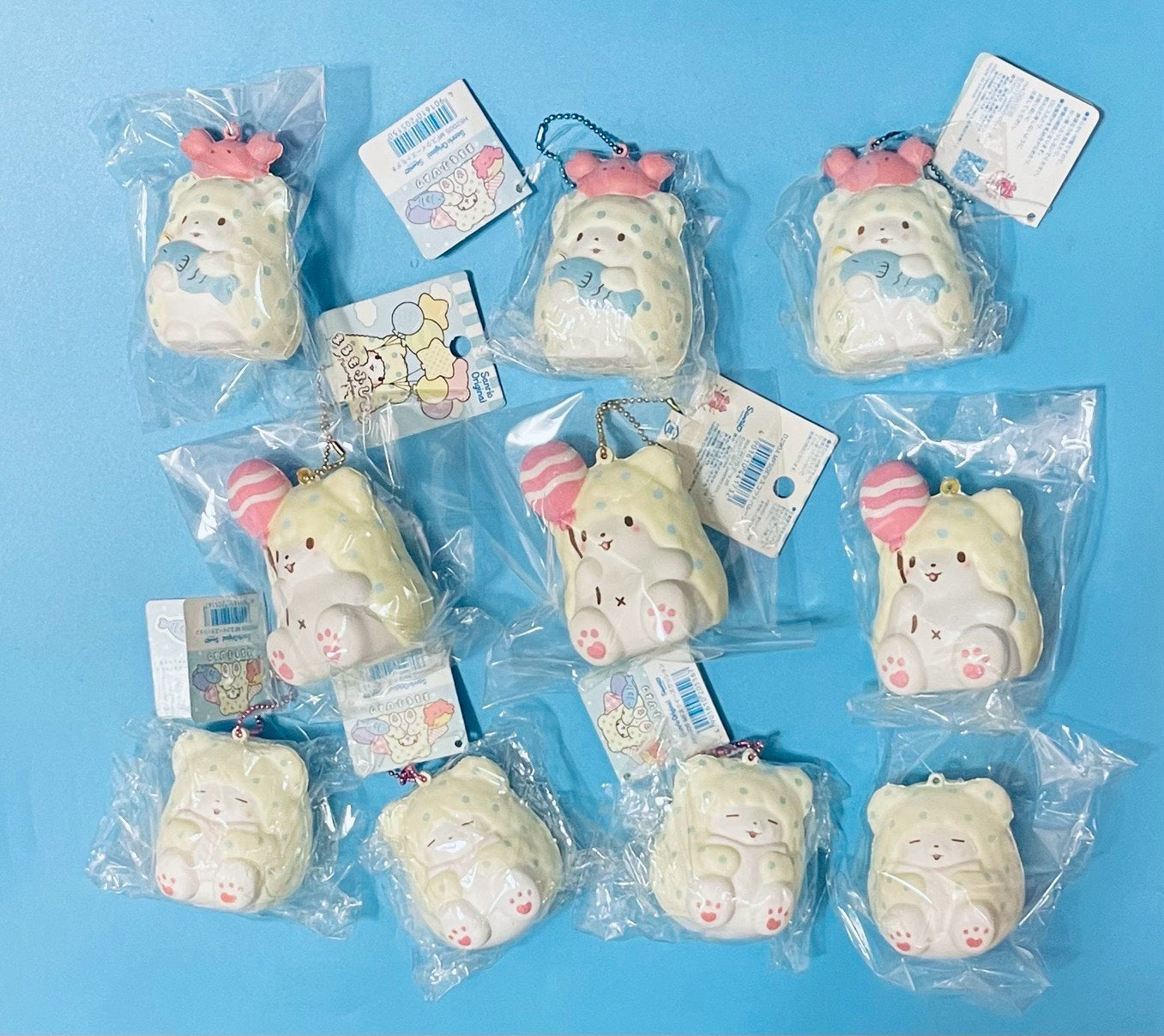 【超稀有收藏品】Sanrio まるもふびより Moppu 毛毯熊 Squishy 軟軟 捏捏 吊飾