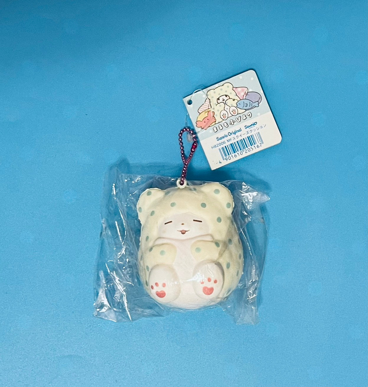 【超稀有收藏品】Sanrio まるもふびより Moppu 毛毯熊 Squishy 軟軟 捏捏 吊飾