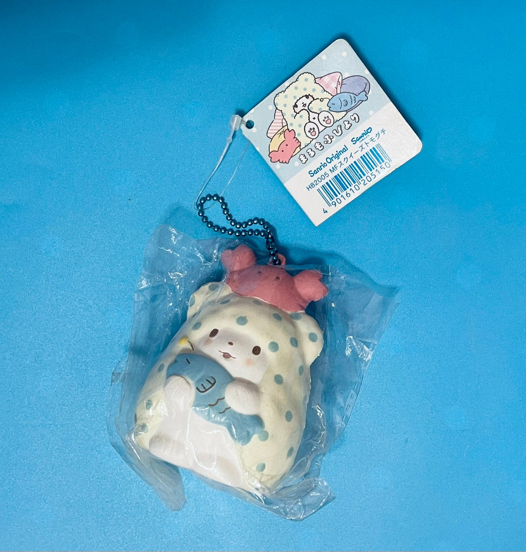 【超稀有收藏品】Sanrio まるもふびより Moppu 毛毯熊 Squishy 軟軟 捏捏 吊飾