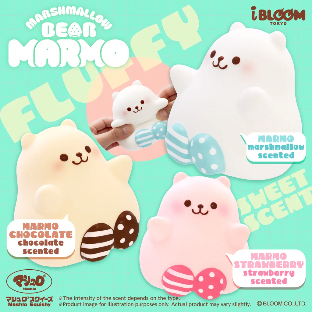 i-BLOOM Marshmallow Bear Marmo Squishy – Scented Bear with Socks