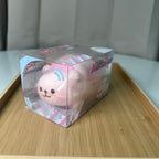 Pink i-BLOOM Marmo Car squishy, strawberry scented bear car in original clear box
