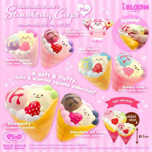 i-BLOOM Marshmallow Bear's Strawberry Crepe Mini styles and scents