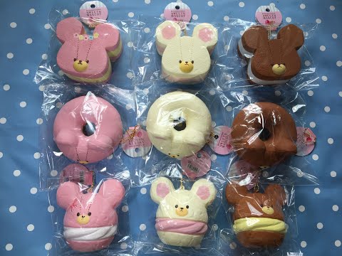 The Bears' School Squishy unboxing video – Rare vintage Donut Cream Puff Cream Sandwich